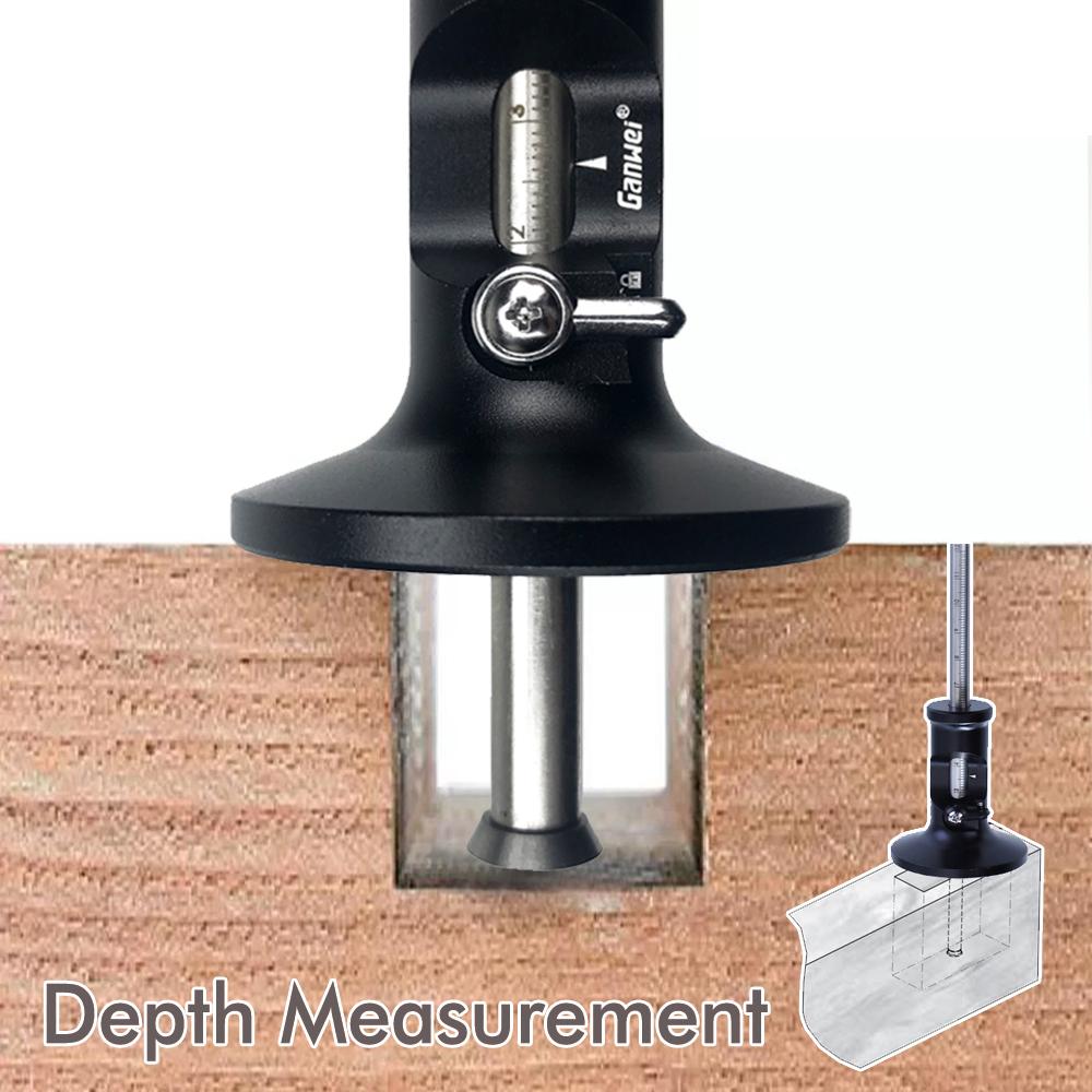 Wheel Marking Gauge High Precision Woodworking Marking Scriber Kit Wood Marking Tool with Laser Scale Solid Metal Bar Carpenter