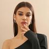 Vintage Geometric U-Shape Link Hoop Earrings for Women Trendy Punk Metal Round Circle Piercing Earrings Jewelry Accessories Gift