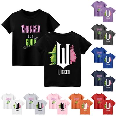 Boys And Girls Fashion Casual Collar Printed Short-sleeved Top