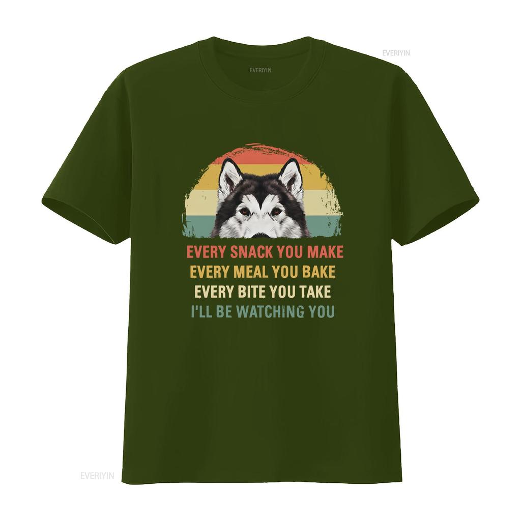 Retro Vintage Funny Husky Every Snack You Make Quote Print Casual T Shirt vintage Washed streetwear homme graphic Slightly