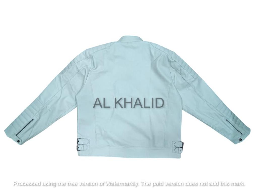 Lammleder Echtleder Handgefertigt Herrenjacke Weiß Stilvoll Echt