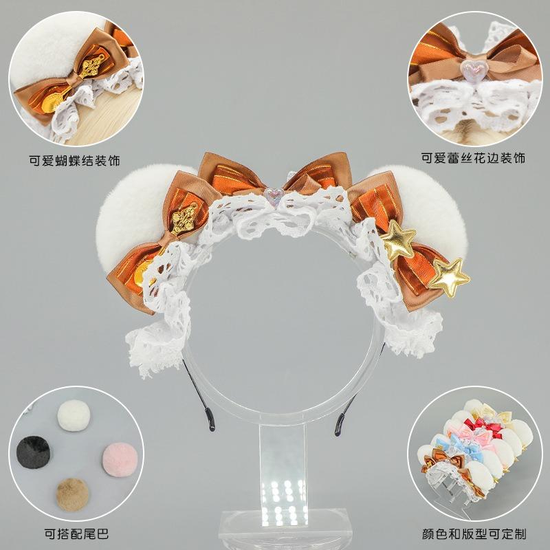 Handmade Gorgeous Bear Ear Headband Two-dimensional Soft Girl Girl Headgear Comic Show Lolita Bear Ear Headband