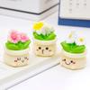 2 Pcs Miniature Dollhouse Flowers Mini Resin Potted Plant Figurine Tiny
