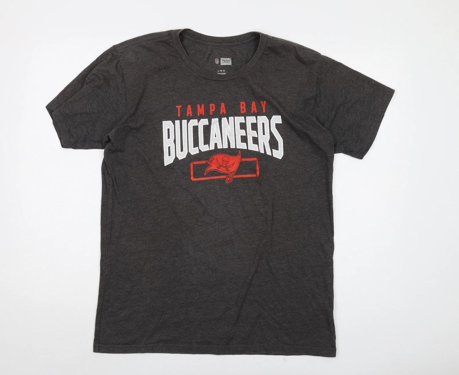 

Buccaneers Mens Grey Polyester T-Shirt Size L Crew Neck S