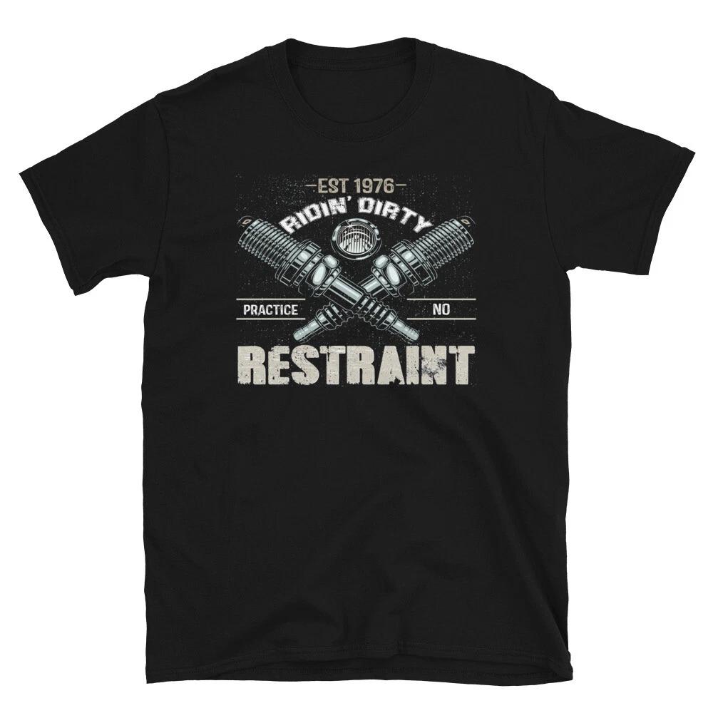 Chopper Cruiser Motorbike No Restraint Sparkplugs Biker T-Shirt XXXL