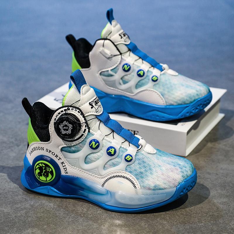 Children Basketball Shoes Original Design 2024 New Indoor Field Training Sports Shoes Comfortable Boy Basketball Shoes for Kids