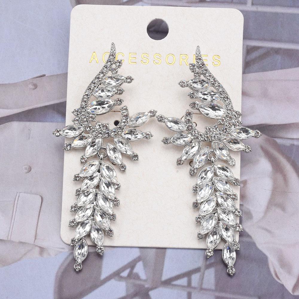 Tassel Geometric Za Colored Crystal Long Earrings Highquality And Fashionable Accessories