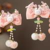 Bowknot Plush Fringe Hairpin Rabbit Chinese Style Barrettes Children's New Year Hair Clip  Festival