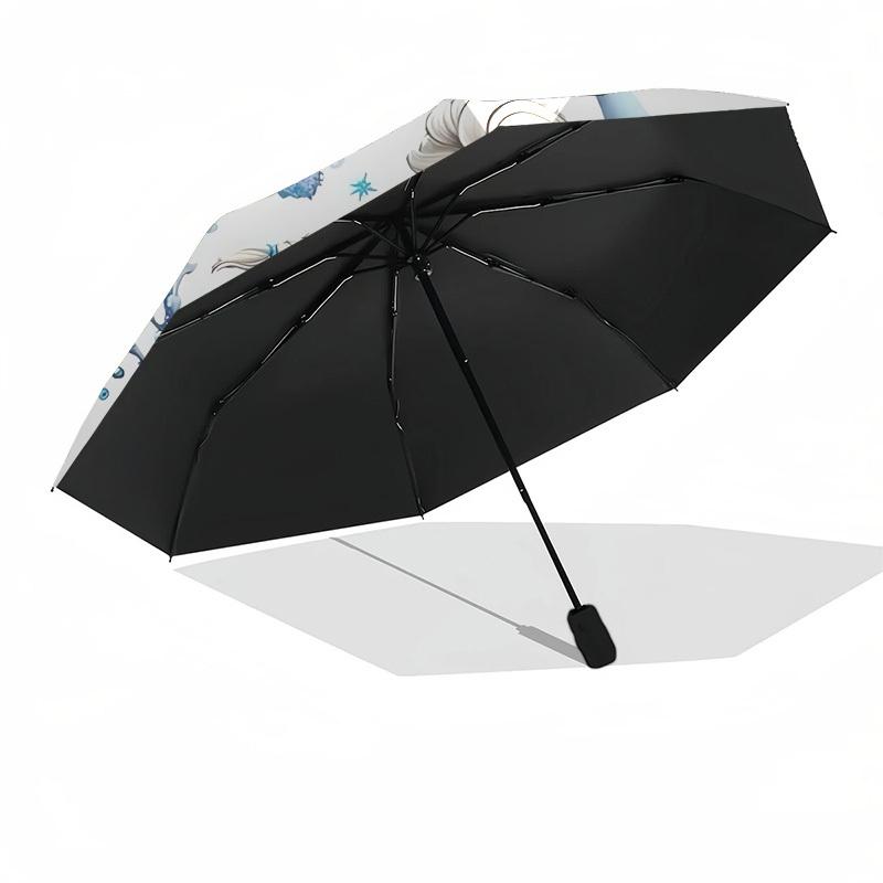 Frozen Elsa, Water Splash Themed Automatic Opening and Closing Umbrella, Brightly Colored 8-rib Portable Umbrella, Suitable for Men and Women, A Perfe
