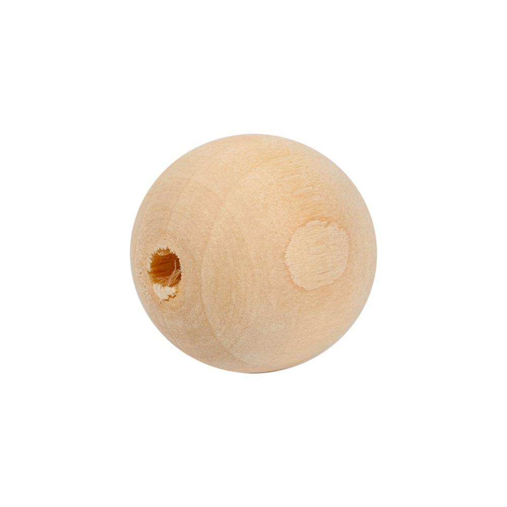 50pcs with Hole Round Wooden Beads 20mm Size Unpainted Wood Beads Wood Beads  DIY Jewelry Making