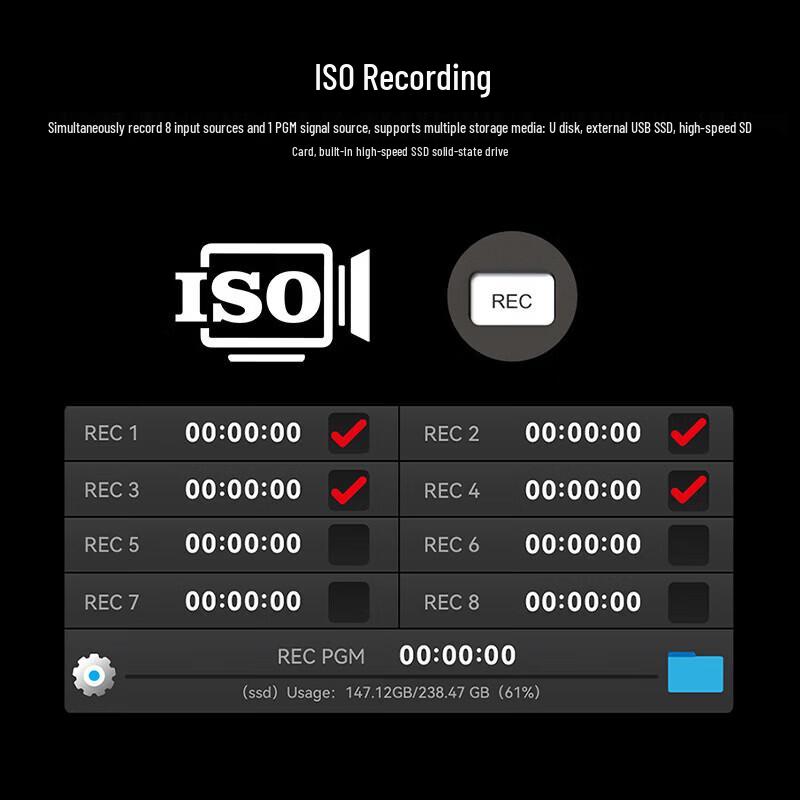 JiaShiYing R8 4K HD Live Video Production Switcher