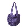 Casual large-capacity cotton thread woven bag, new openwork straw bag, lazy style shoulder bag, vacation beach bag, women's bag