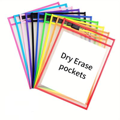10pc Children's Learning Repeatable Erasable Transparent Color Dry Wipe Bag 100ml