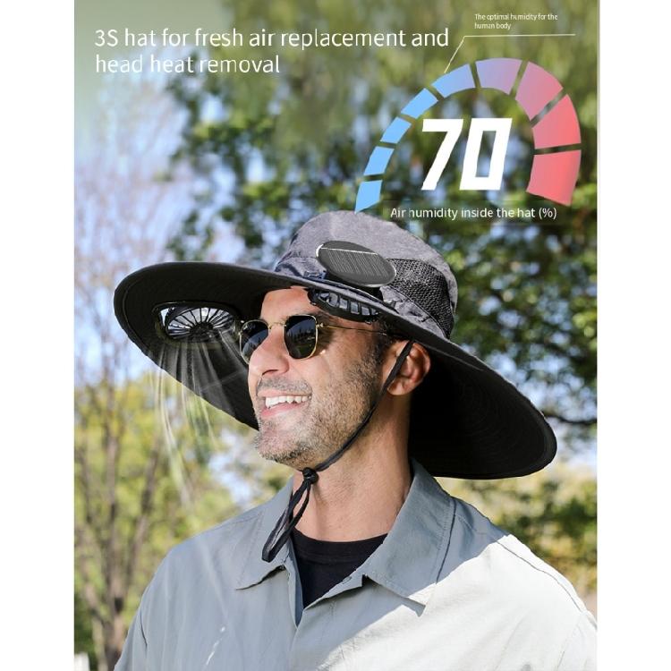 Outdoor Solar Fan Hat Neck Coverage Quickly Dry Fabric Hat Adjustable Sun Hat Sweat Absorbing Solar Fan Hat for Outdoor
