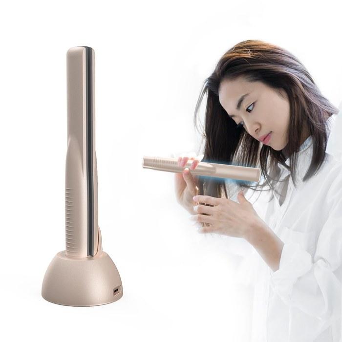 Kiboer Ultrasonic Hair Iron – Hair Quality Improvement, Damage Repair, 1MHz, Blue LED, Rechargeable, Champagne Gold