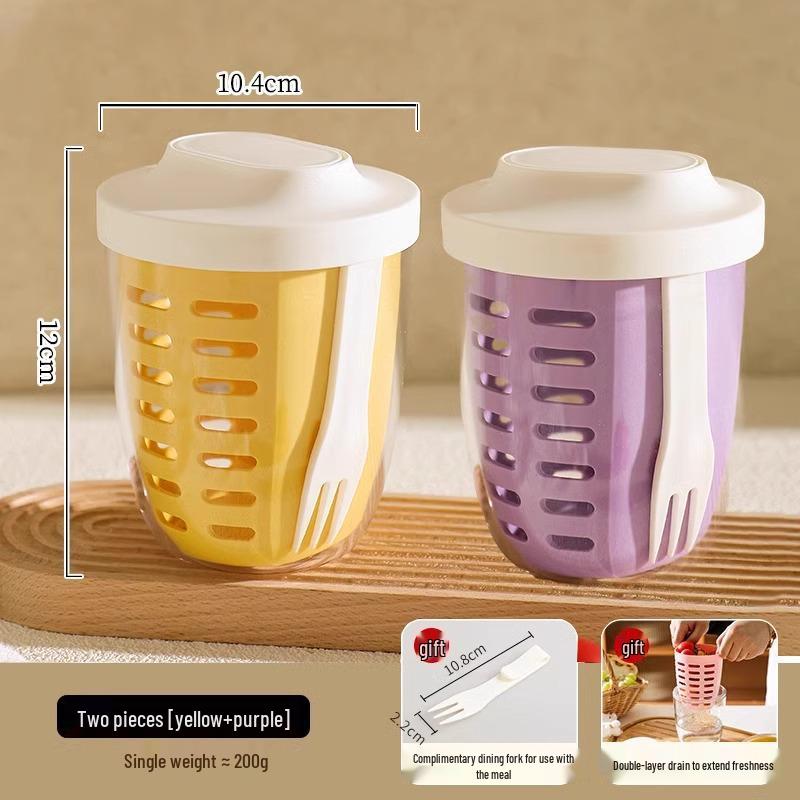 Portable Food-Grade Cutlery Set for Camping, Picnic, and Office with Fork and Salad Cup