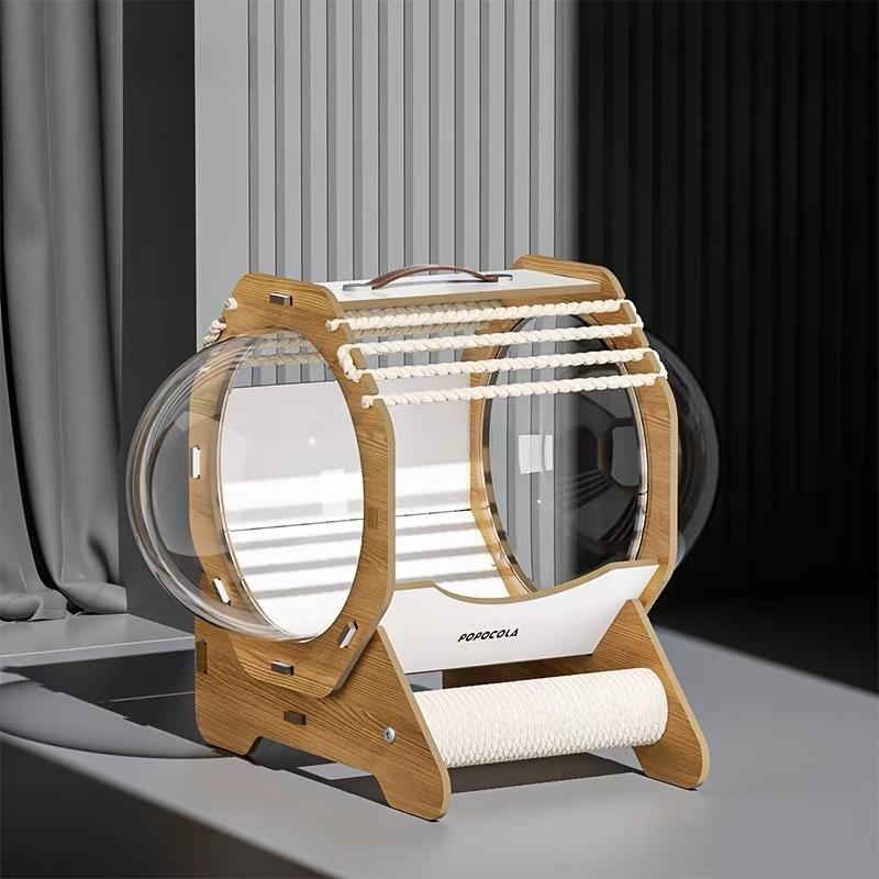 

Capsule Space Cabin Cat Bed Portable Closed Transparent Cats Beds and Furniture Strong Load-bearing Capacity Cat Accessories