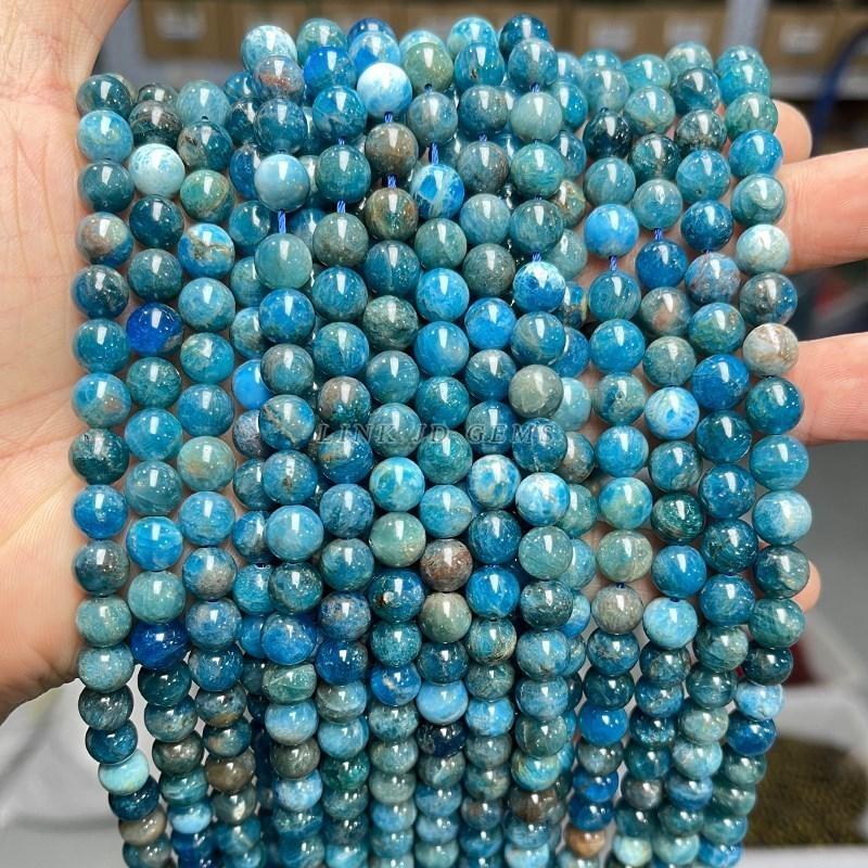 1A Natural Stone Apatite Beads Round Loose Spacer For Jewelry DIY Making Bracelet Earrings Accessories 15'' 6 8 10mm Pick Size