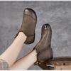Johnature Stivaletti alla Caviglia Retro Vera Pelle Suola Morbida Versatili Scarpe da Donna in Pelle Bovina