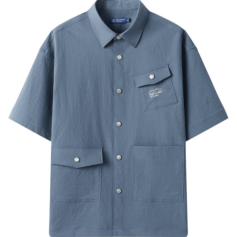 NVG·YOUNG Men's Fashion Short Sleeve Work Shirt
