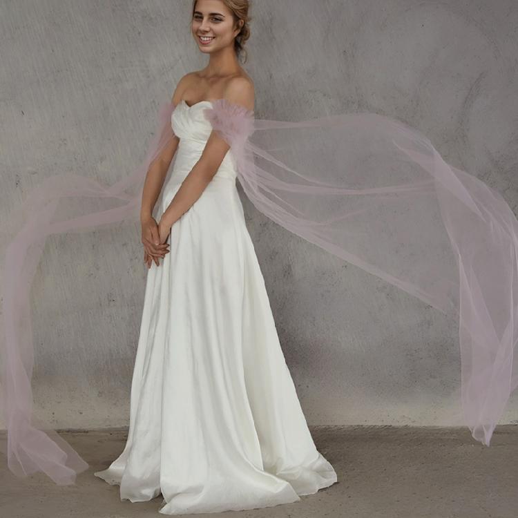 Flowy Tulle Bride Sleeve Covers Elasticated Wristband Seamless Integration For Evening Gowns And Photo Props