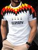 Duitsland 4-Sterren Kampioenen Herdenkings T-shirt met Korte Mouwen, Mannen Wereldbeker Nationale Vlag Geruite Print Sport T-shirt, Zomerlos Casual Fans Outfit