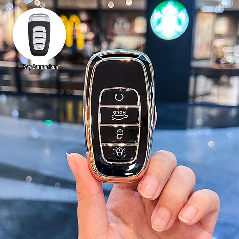 Premium Key Cover for Hongqi H5, HS5, H6, HS3, H9, HS6, EQM5, HS7 - Elegant Car Shell Buckle