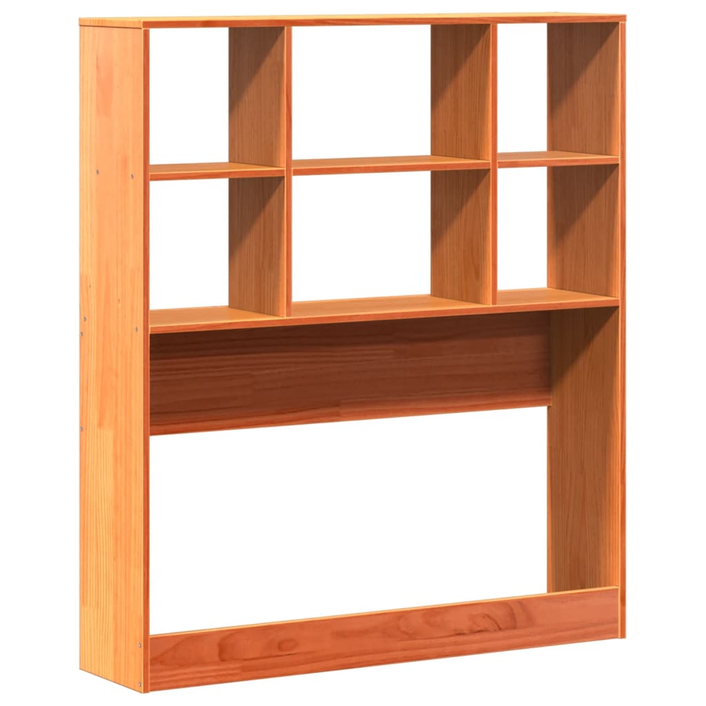 Headboard with Storage Space Wax Brown 100 Cm Solid Pine Wood