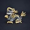 Handmade Glass Emperor Dragon with Golden Orb, Small