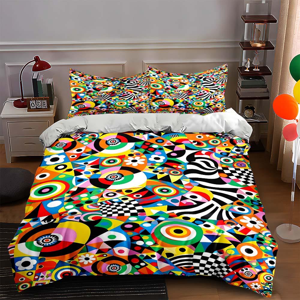 

Colorful. Geometric. Abstract. Bedding Duvet cover sets Duvet covers Pillowcases gifts (1 * Duvet Cover 2 * Pillowcases, without duvet insert) 135x200cm