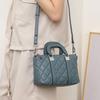 Cowhide Women's Bag Shoulder Crossbody Versatile Shopping Women's Bag Diamond Fashion Large Capacity Leather