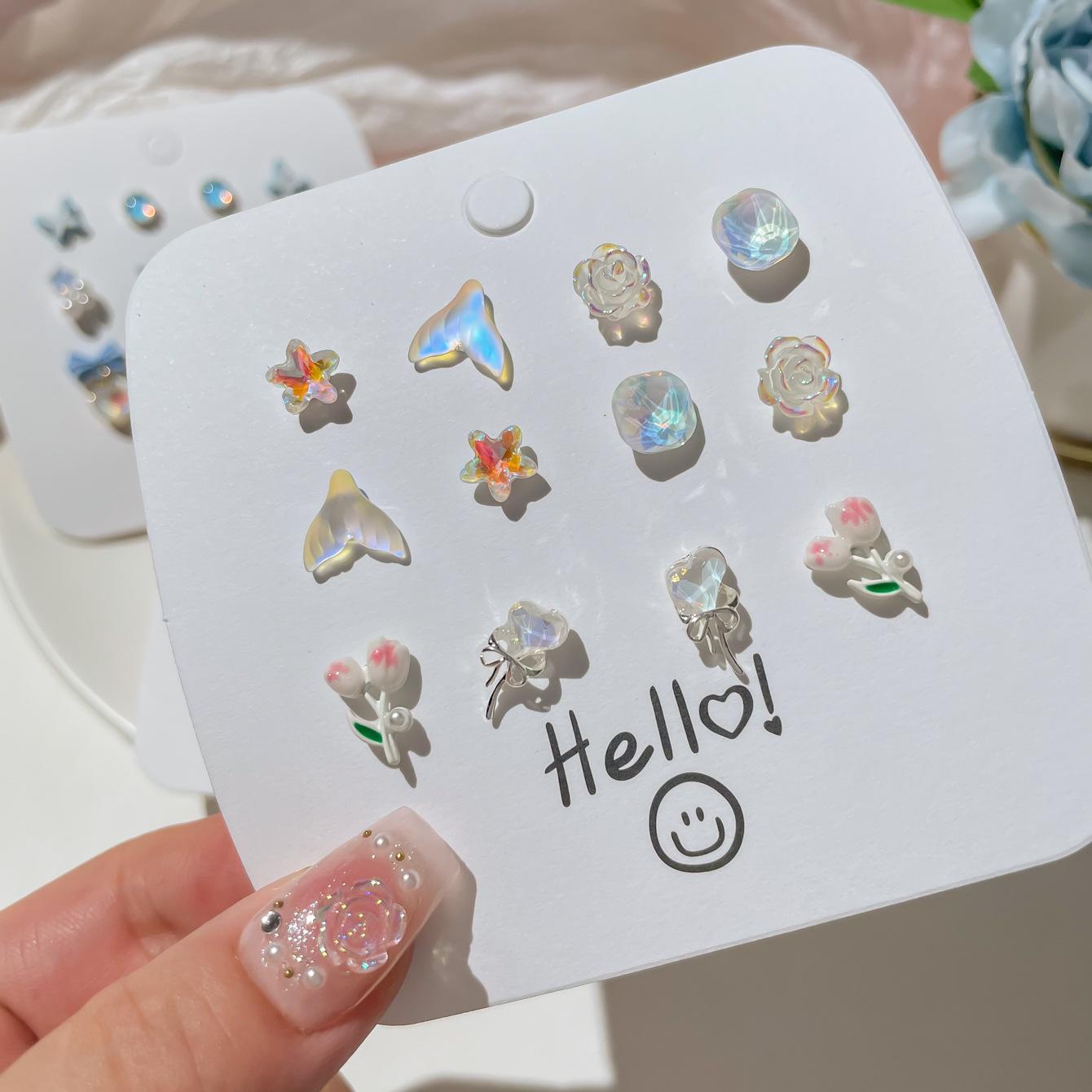 

«Свежие и милые мультяшные серьги»: Серебро 925 пробы для девочек - Новые цвета осени/зимы