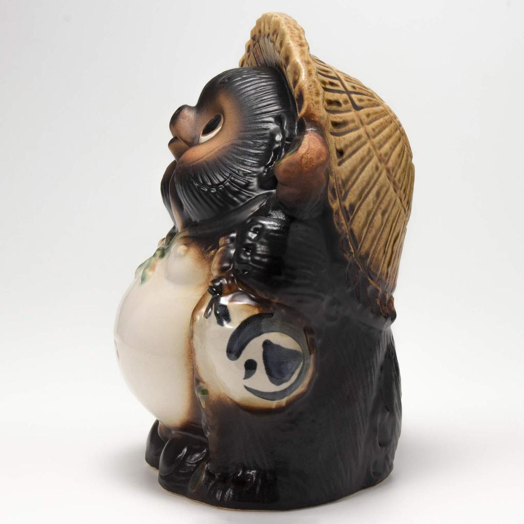 Marui Pottery Shigaraki Ware Lucky Tanuki Size 7 17cm wide x 22cm Auspicious Good Fortune Made in Figurine, (approx. high), Item, Gift, Ceramic,
