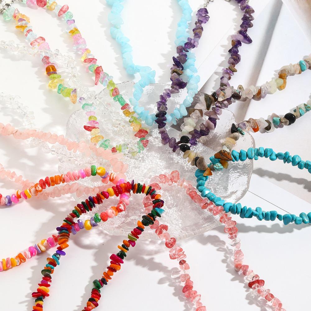 Beaded Turquoises Crystal Choker Irregular Irregular Choker Necklace Crystal Beaded Necklace Gift
