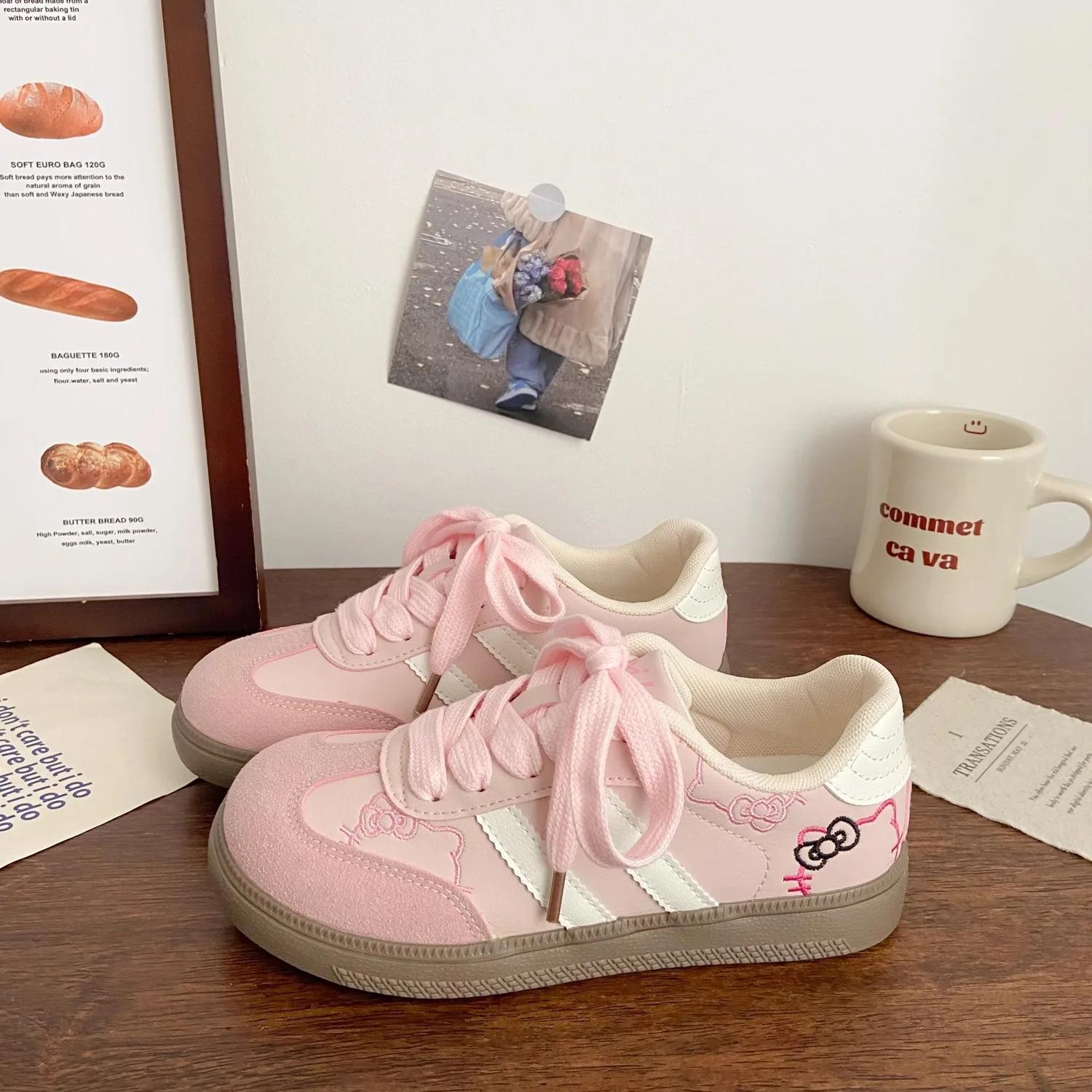 

Модная повседневная женская обувь Ранняя весна Новый стиль Универсальный дизайн Белые кроссовки Верх из микрофибры Резиновая подошва Женская обувь для взрослых 36 розовый