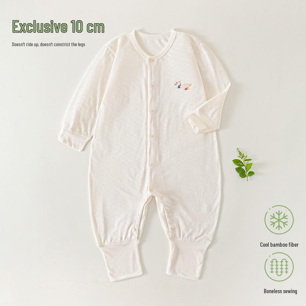 Summer Bamboo Fiber Infant & Toddler Rompers: Lightweight Unisex Baby Jumpsuit for Air Conditioning.