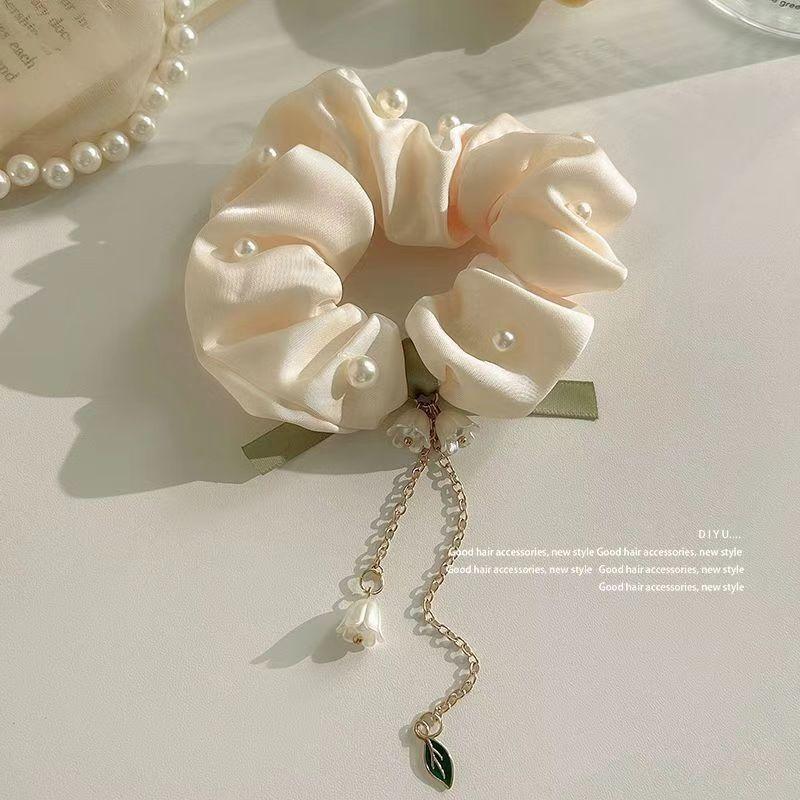 Set lily of the valley flower rubber band hair ring high elasticity and durable Korean version of the head rope new fresh girl hair tie rope