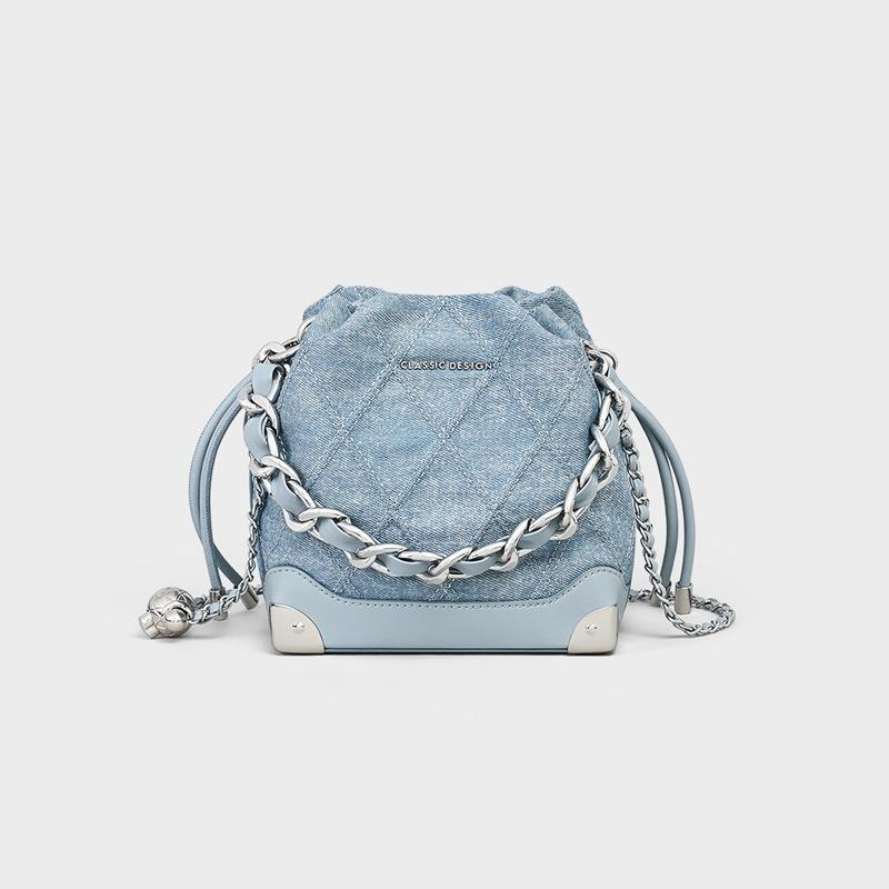 Bucket Bag Women's New Crossbody Summer Denim Bag Hand Chain Shoulder Crossbody Small Bag Bags