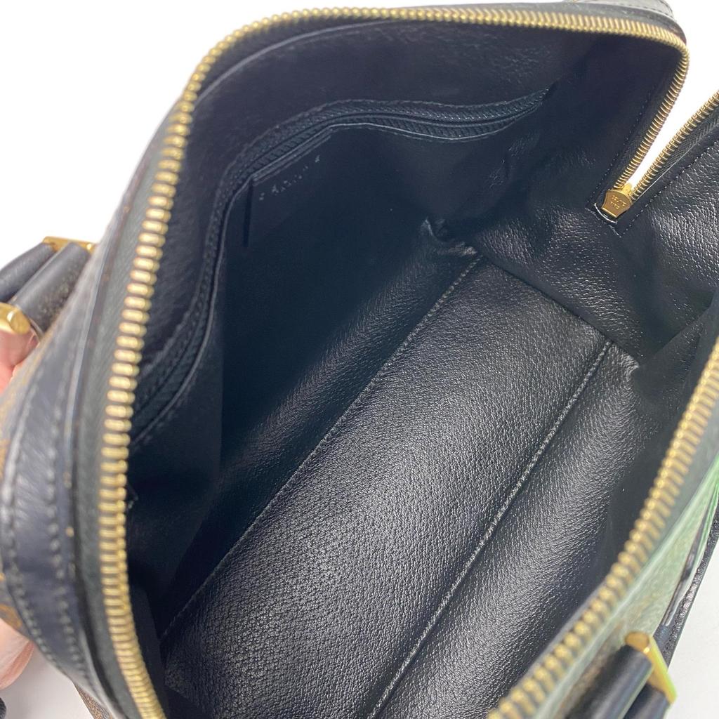 Gebrauchte CELINE Boston Tasche schwarz/braunes Leder Damen