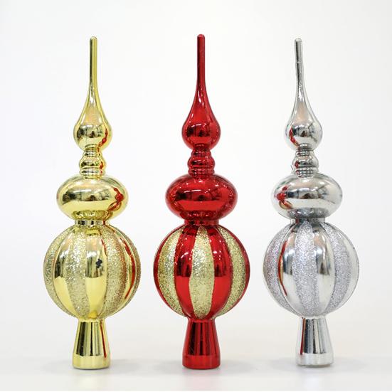 Christmas Tree Topper Xmas Glitter Treetop Topper Anti-slip Bottle Gourd Shape Christmas Tree Decoration Create Atmosphere Party Decor