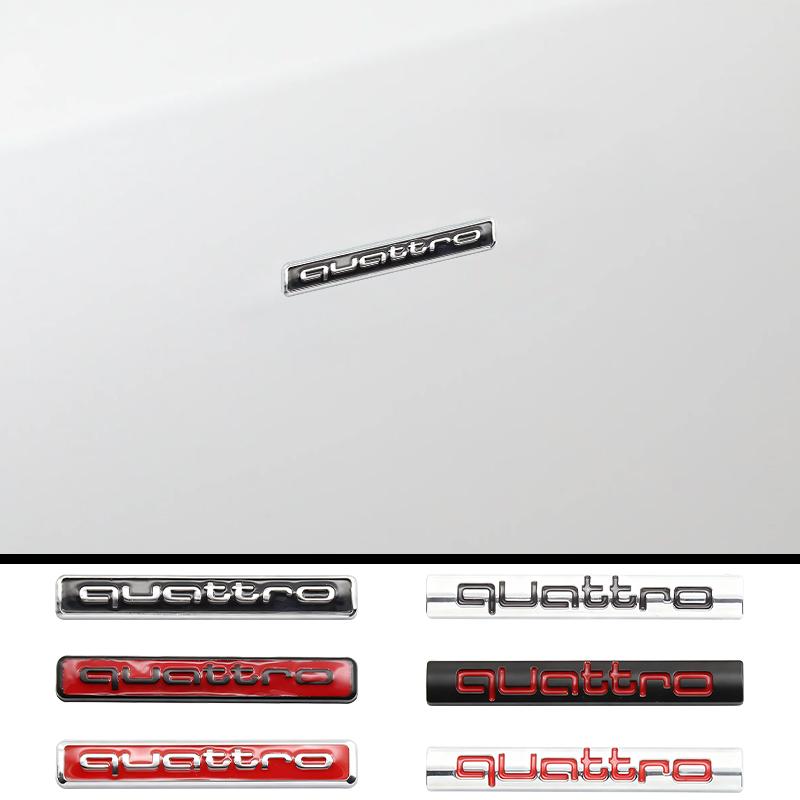 Quattro 3D Logo Car Front Grille Badge Stickers Metal Quattro Emblem For Audi A4 B8 B6 B9 B7 A3 8P 8V 8L A5 Q7 S7 A6 C7 C6 C5 Q5