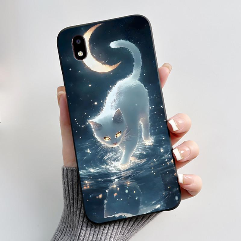 Casing For ZTE Blade A3 2020 / Avid 579 Phone Case Aesthetic Cute Cat Astronaut Black Matte Soft Silicone Protective Cover Shell