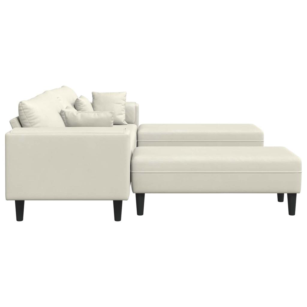 Sofa 3 pcs Cream 250 x 188 x 76 cm Velvet