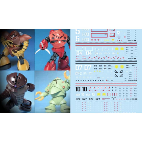 

Fluorescent!! HG RG EG 1/144 Robot MS Yukisha Detail-Up Water Transfer Decals (for HGUC 1/144 Amphibious MS Z Gok, Gogg, Acguy, and Zok HG-51)