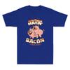Camisetas Masculinas e Femininas Porco Bacon Fazendo Bacon Engraçado Carnívoro Churrasco Dito Frase Piada Presente