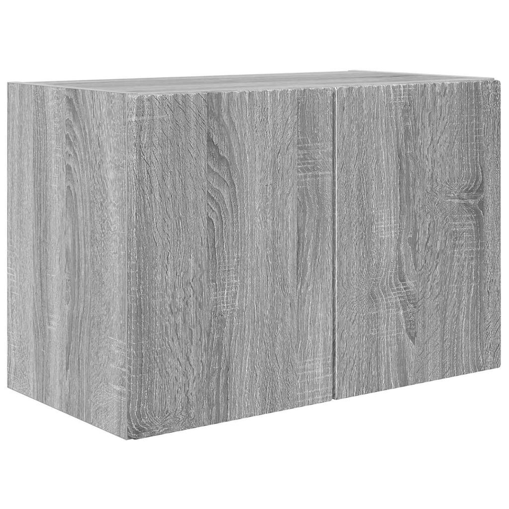 TV Wall Shelf Set Wall Mounted 4 pcs Grey Sonoma Wood Based Material