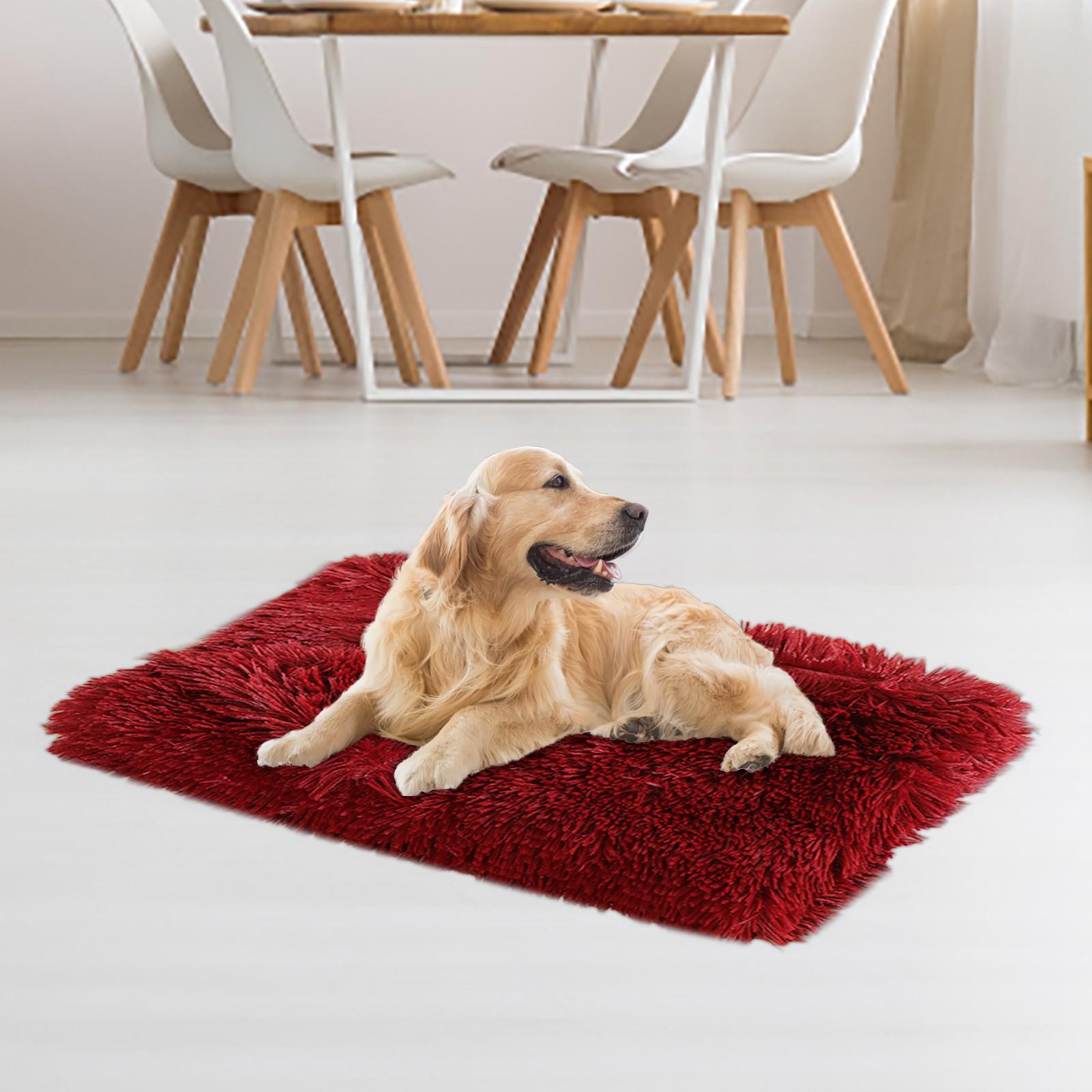 

Home Warm Pet Dog Blanket Cat Blanket Pet Plush Mat Solid Color Pet Mat винный