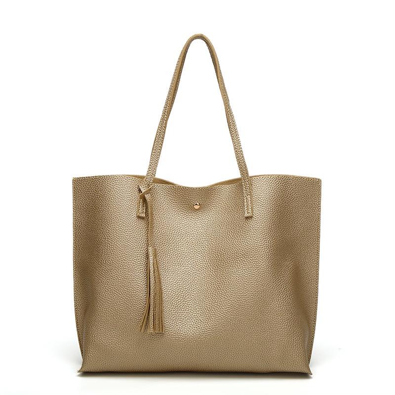 

Stylish And Spacious Women s Shoulder Bag With Tassel Ideal For Everyday Use 36*30*23cm золотистый