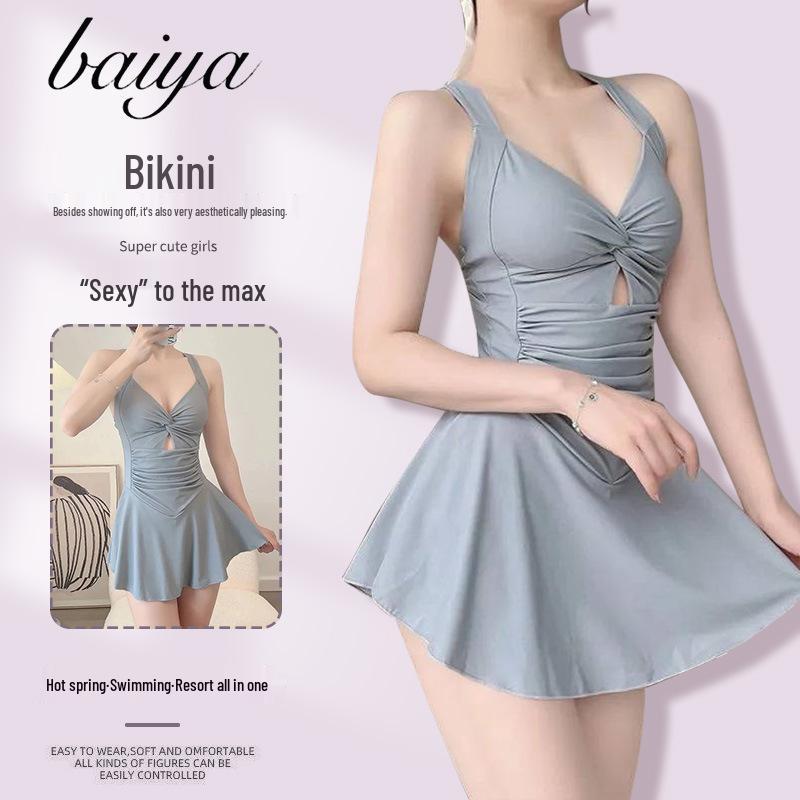 Women's Sleek Open-Back Push-Up Swimsuit - New Style, Slim Fit, Pure Desire for Vacation and Hot Springs