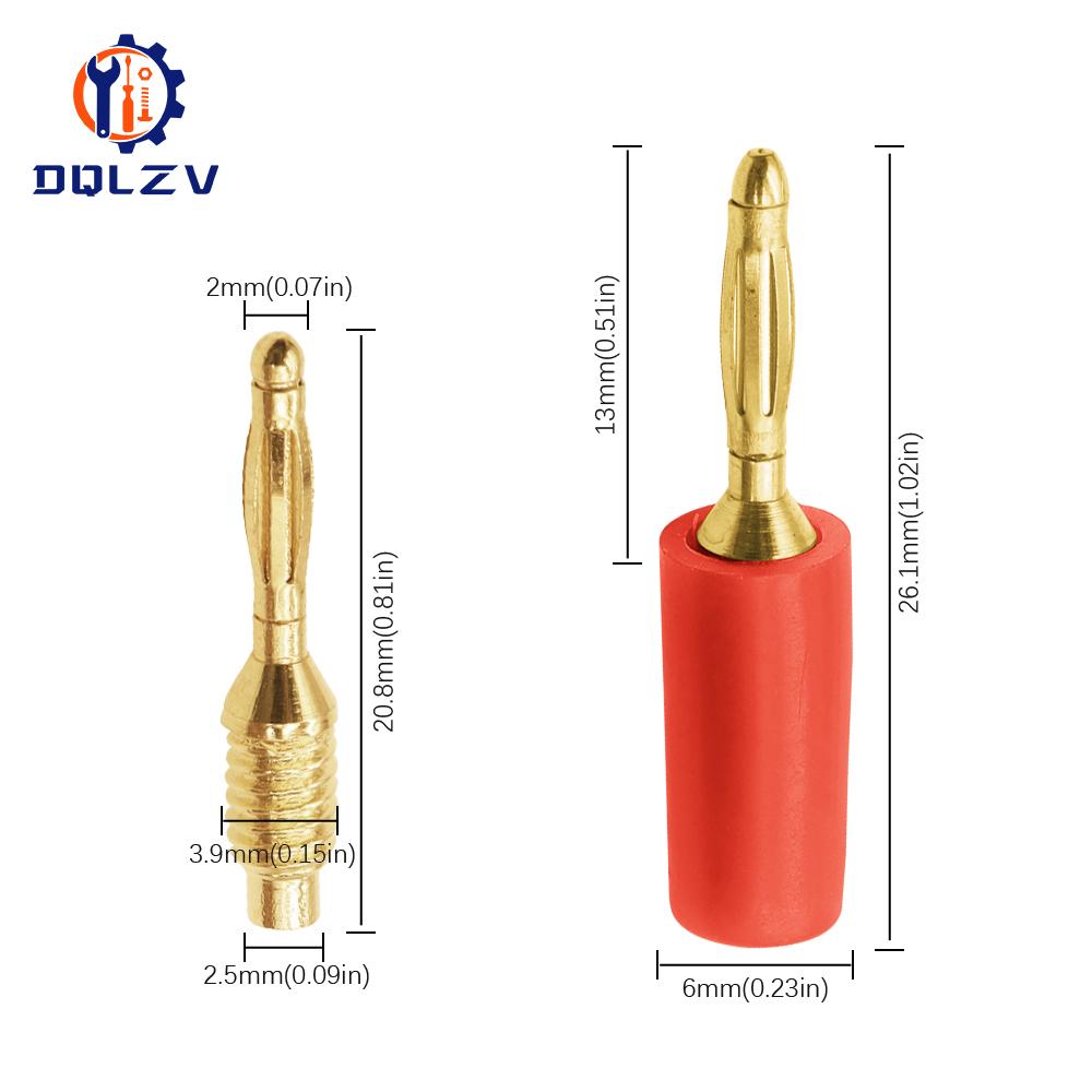 Audio Speaker Screw Banana Gold Plate Plugs Connectors Mini 2MM Banana Plug For Banana Socket
